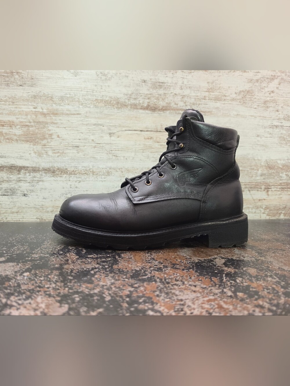 Mens Red Wing 607 Work Boots Sz 9 D Used Soft Toe Black Leather